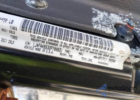 2002 Jeep Wrangler Sport из США, поврежденный, VIN 1J4FA49S32P700831